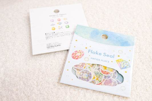 日本Papier Platz - 半透燙金寶石貼紙