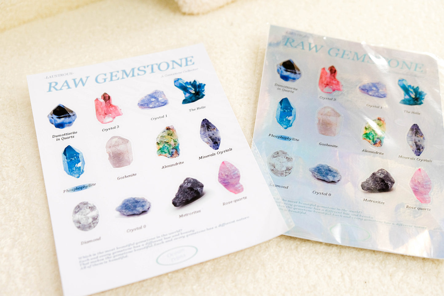 A5 - 原石貼紙 (電鍍色鐳射款)